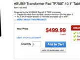Transformer Prime TF700T giá 499,99 USD tại Mỹ