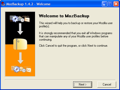 MozBackup 1.4.5: sao lưu và phục hồi trình duyệt Mozilla Firefox