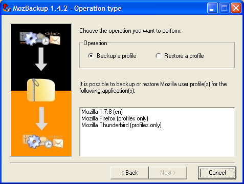 MozBackup 1.4.5: sao lưu và phục hồi trình duyệt Mozilla Firefox