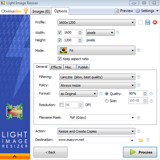 Light Image Resizer 4.0.8.0 | Công cụ thay đổi kích cỡ ảnh hàng loạt