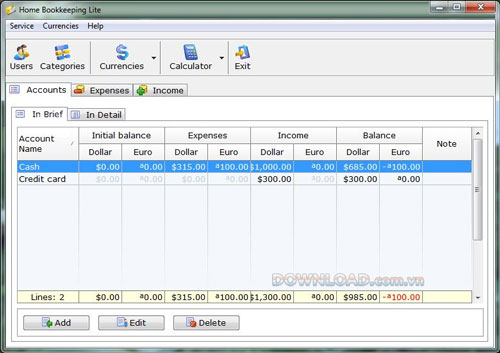 Home Bookkeeping Lite