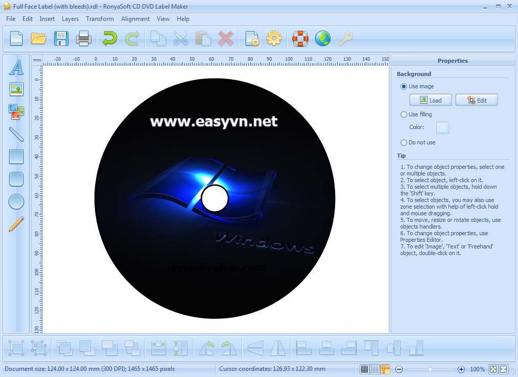 RonyaSoft CD DVD Label Maker 3.01.02.02 | Thiết kế nhãn đĩa CD/DVD chuyên nghiệp