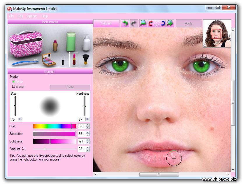 MakeUp Instrument 4.4 | Phần mềm trang điểm chân dung và loại bỏ nếp nhăn, mụn, vết sẹo…