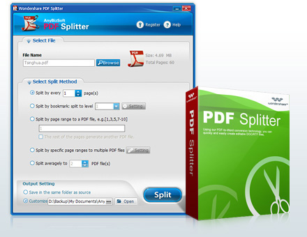 wondershare pdf splitter