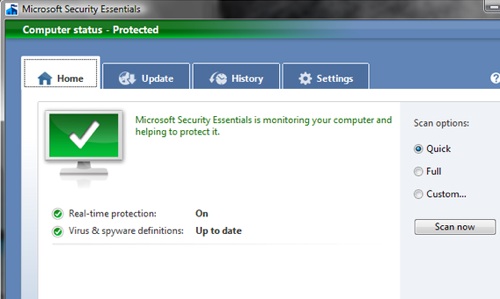 Microsoft Security Essentials hoàn toàn miễn phí